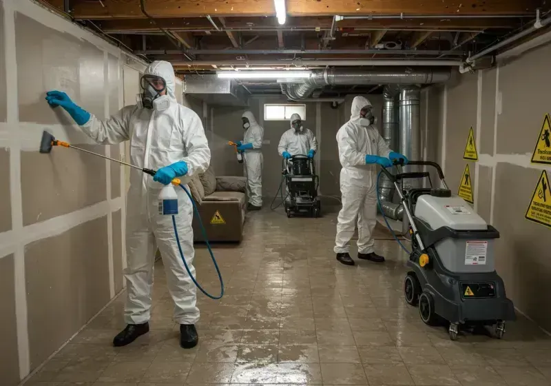 Basement Moisture Removal and Structural Drying process in Durham County, NC